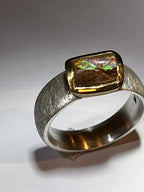 Matrix Gebirge grün rot Boulder Opal Ring