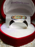 Herren Boulder Opal Ring Irische Spur in Silber