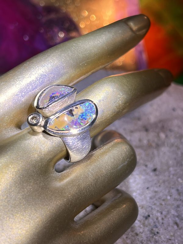 Zwei Wüsten Opale als Designring