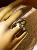 Boulder Opal Pfauengrün Ring