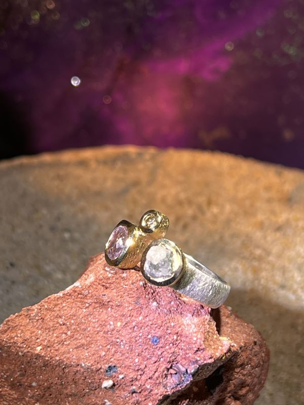 Insel der Liebe Turmalin und Rohdiamant Ring
