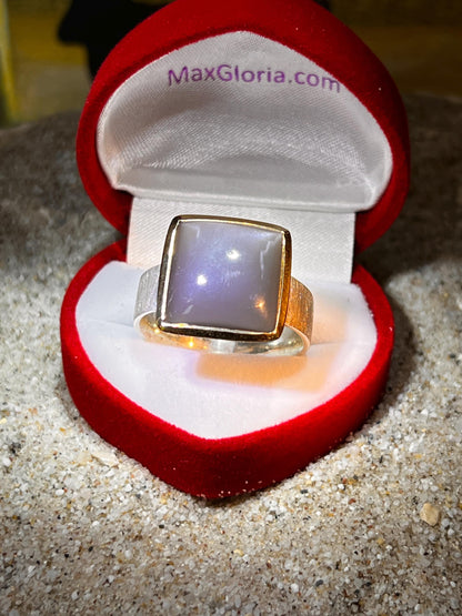 Natürlicher Mondstein Herrenring Unisex Ring