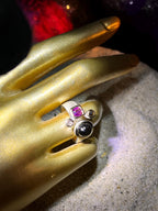 Sternschwarzsaphir Amethyst Sterlingsilber Goldvermeilfassung 5micron dick