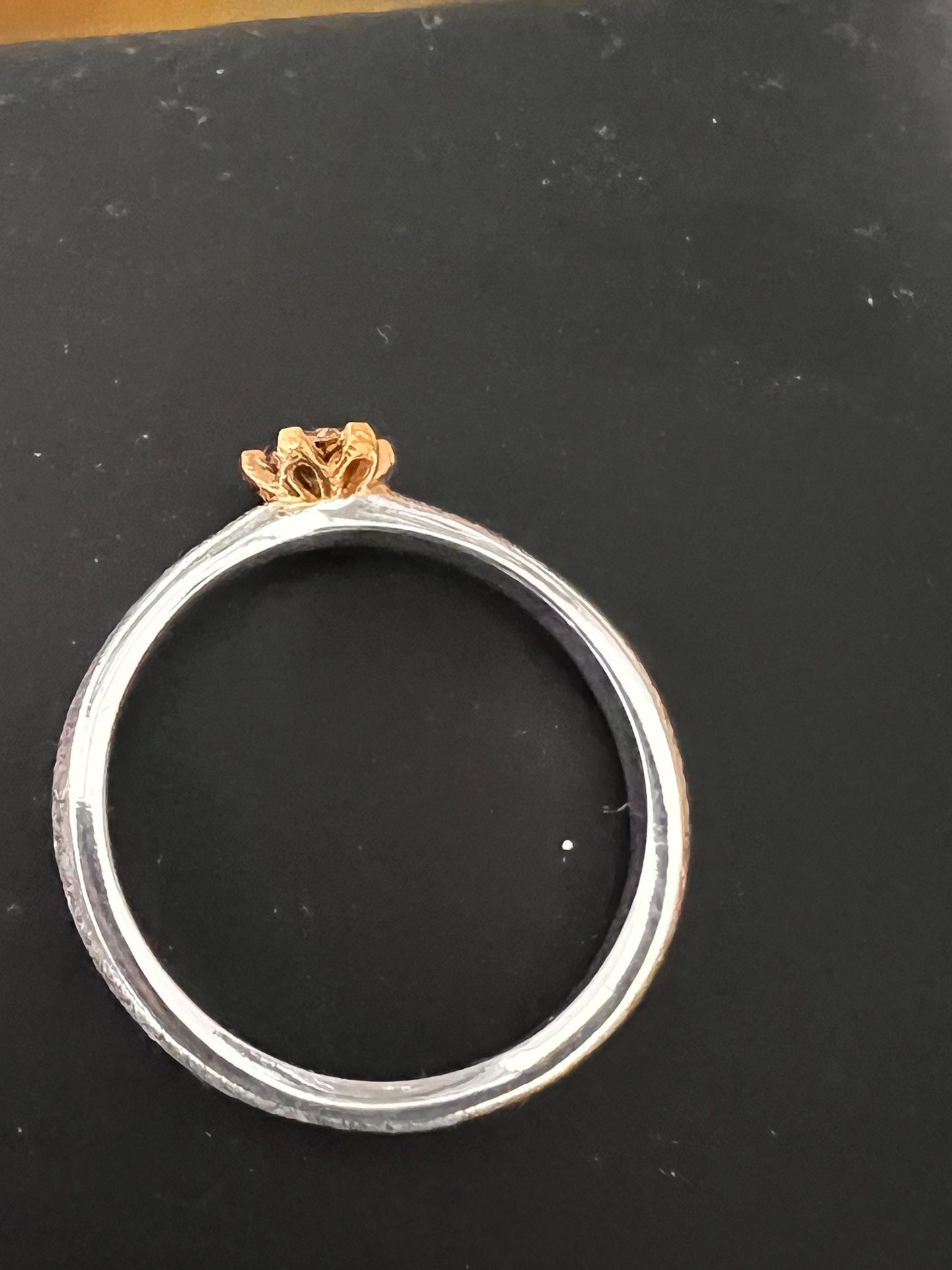 Brillant 0,33ct Ring in Silber mit vergoldeter Fassung