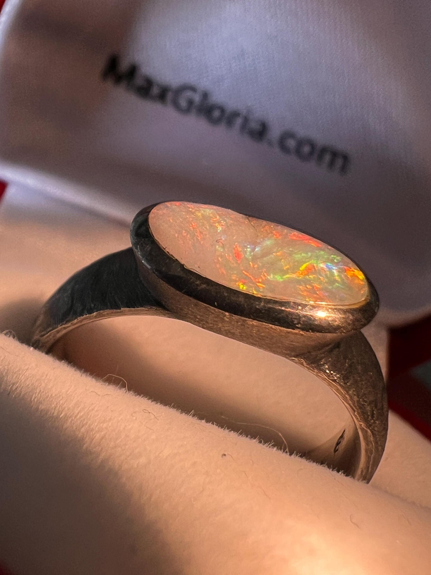 Mein Preis Edelopal Ring  in geschwärztem Sterlingsilber