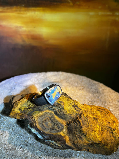 Mein Preis Boulder Opal Black Outdoor Queensland Ring in Silber