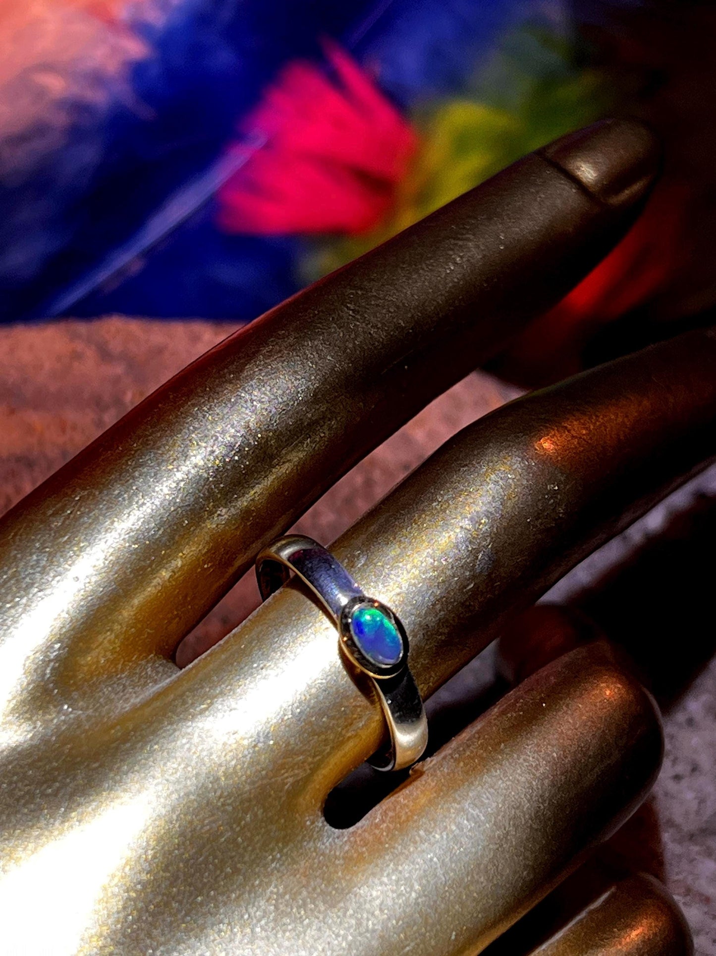 Coober Pedy Schwarz, Opal Ring