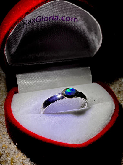 Coober Pedy Schwarz, Opal Ring