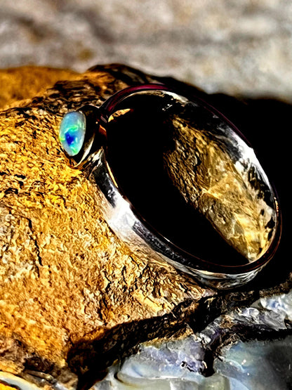 Coober Pedy Schwarz, Opal Ring