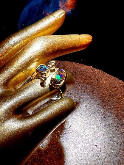 Mein Preis Opal Kombination Sterling Silber in Goldvermeil Fassung 5micron