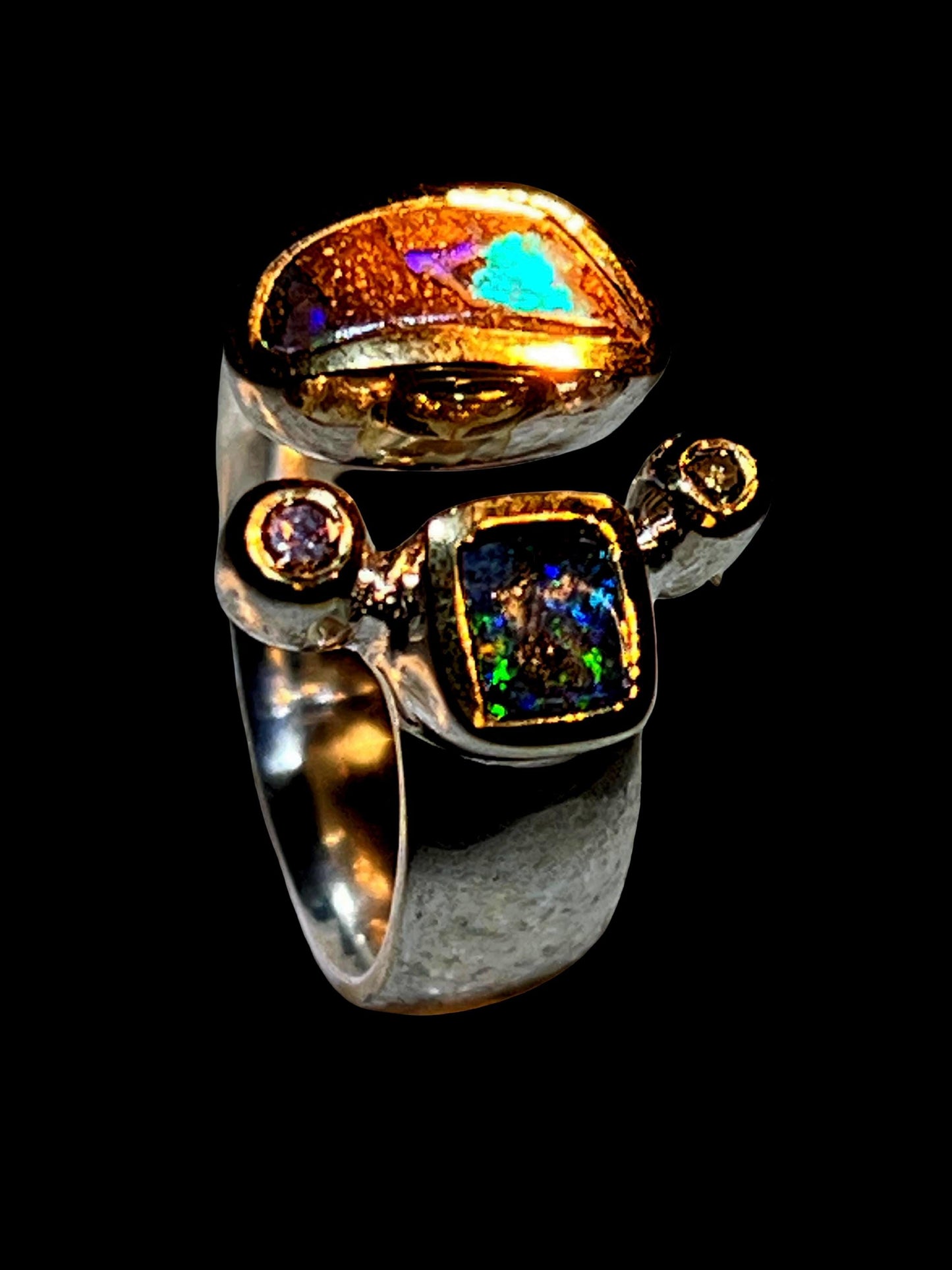 Mein Preis Opal Kombination Sterling Silber in Goldvermeil Fassung 5micron
