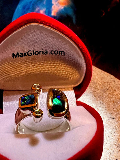 Mein Preis Opal Kombination Sterling Silber in Goldvermeil Fassung 5micron