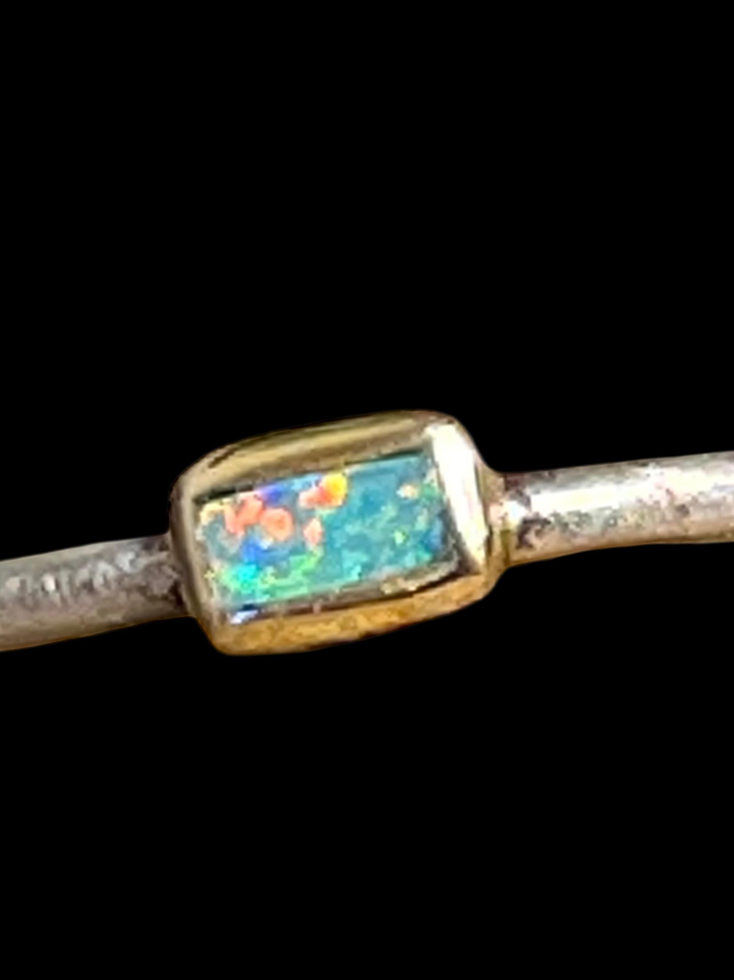Wochenend Preis  Australischer Opal in 18kt Goldvermeil Sterlinsilberring deutsche Handarbiet