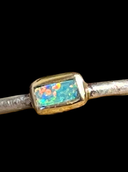 Wochenend Preis  Australischer Opal in 18kt Goldvermeil Sterlinsilberring deutsche Handarbiet