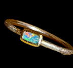 Australischer Opal in 18kt Goldvermeil Sterlinsilberring deutsche Handarbiet