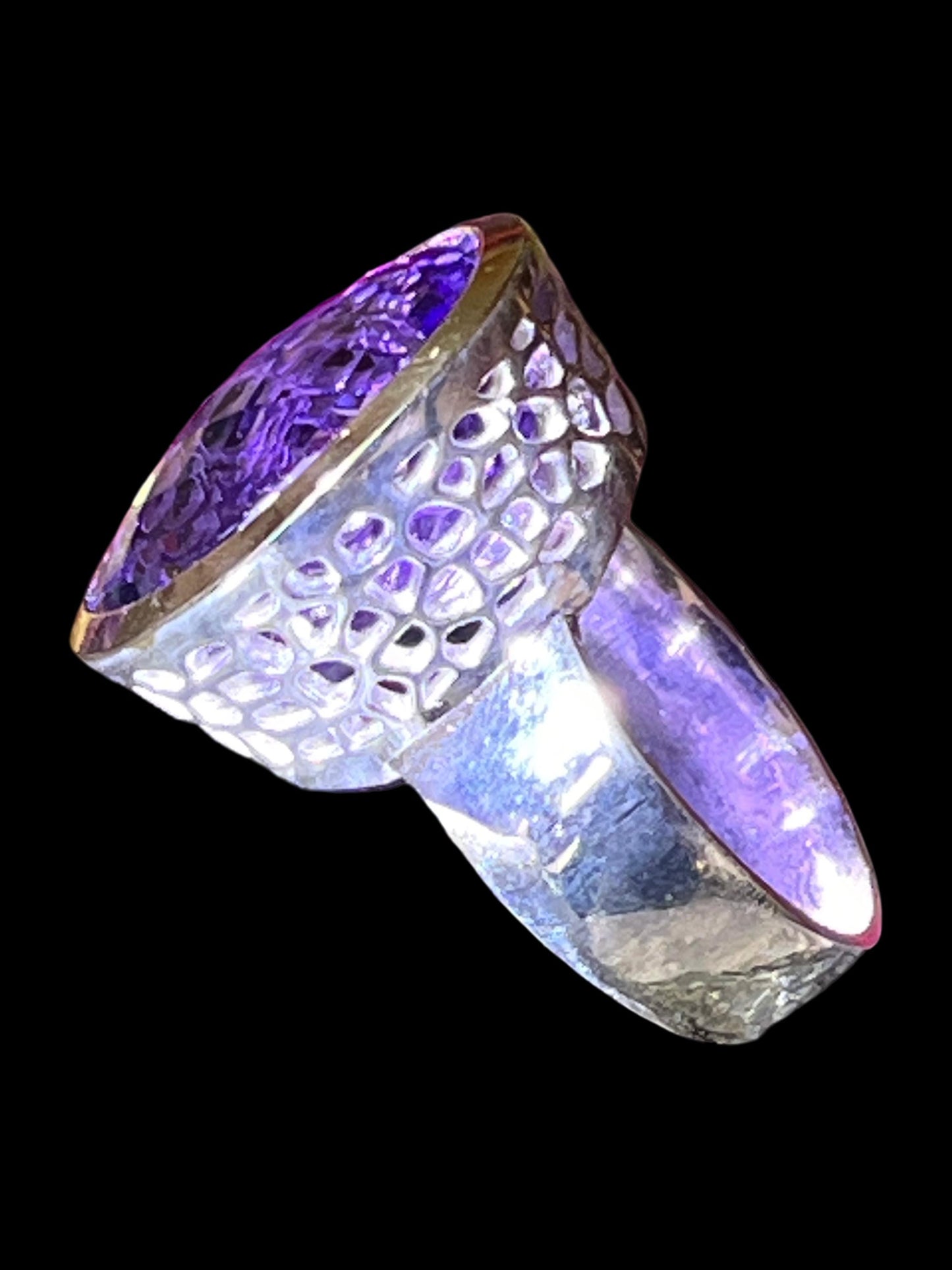 Mein Preis  Natur Lieblingsamethyst in 18Kt Goldvermeil Fassung Ring in Silber
