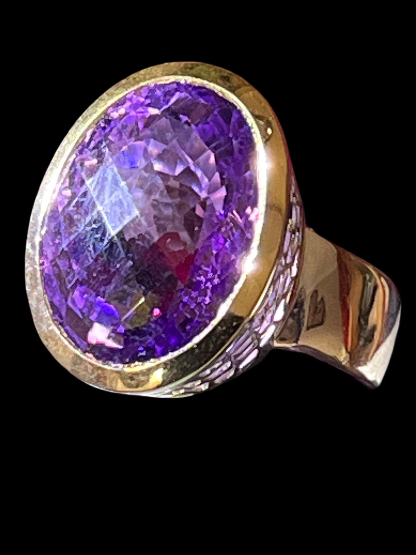 Mein Preis  Natur Lieblingsamethyst in 18Kt Goldvermeil Fassung Ring in Silber
