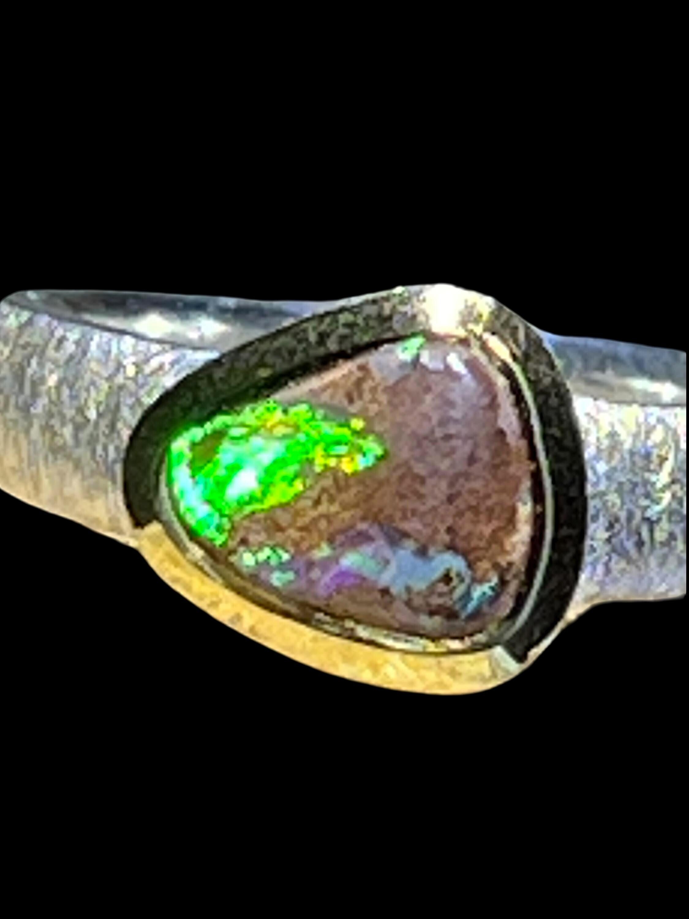 Naturopal aus Andamooka Sterlingsilber mit 18kt Goldvermeil Fassumg