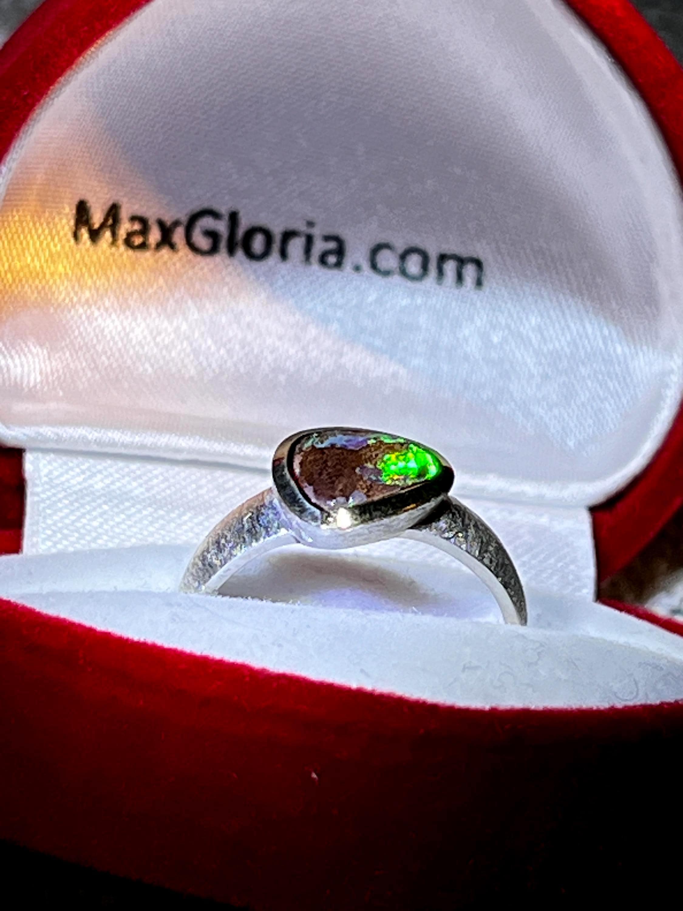 Naturopal aus Andamooka Sterlingsilber mit 18kt Goldvermeil Fassumg