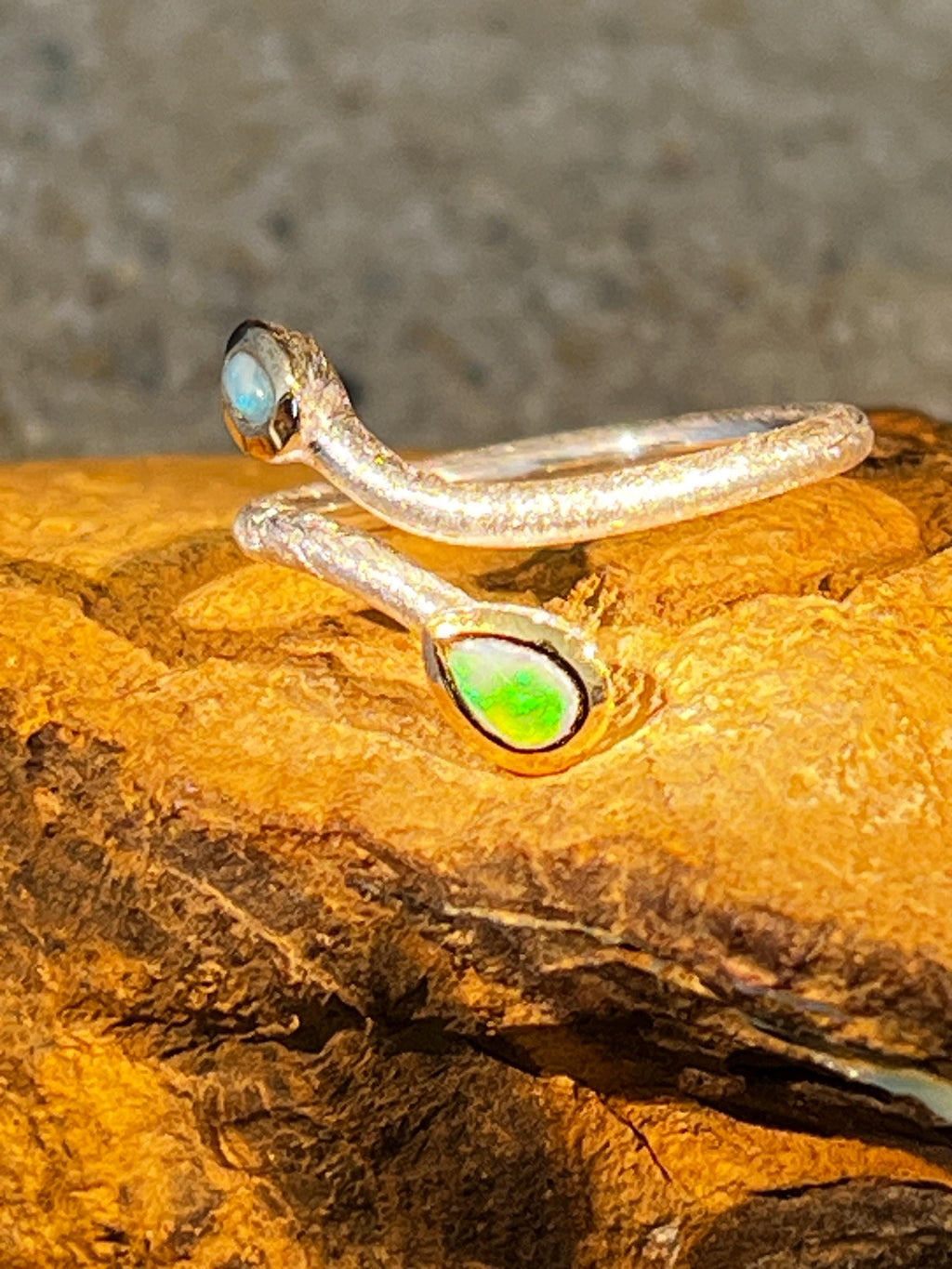 ANDAMOOKA  OPAL Tagespreis  Sterlingsilberring deutsche Qualität