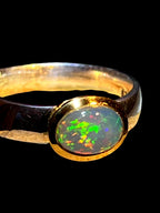 Schwarzopal aus New South Wales 18kt Goldvermeilfassun Sterlingsilberring deutsche Qualität