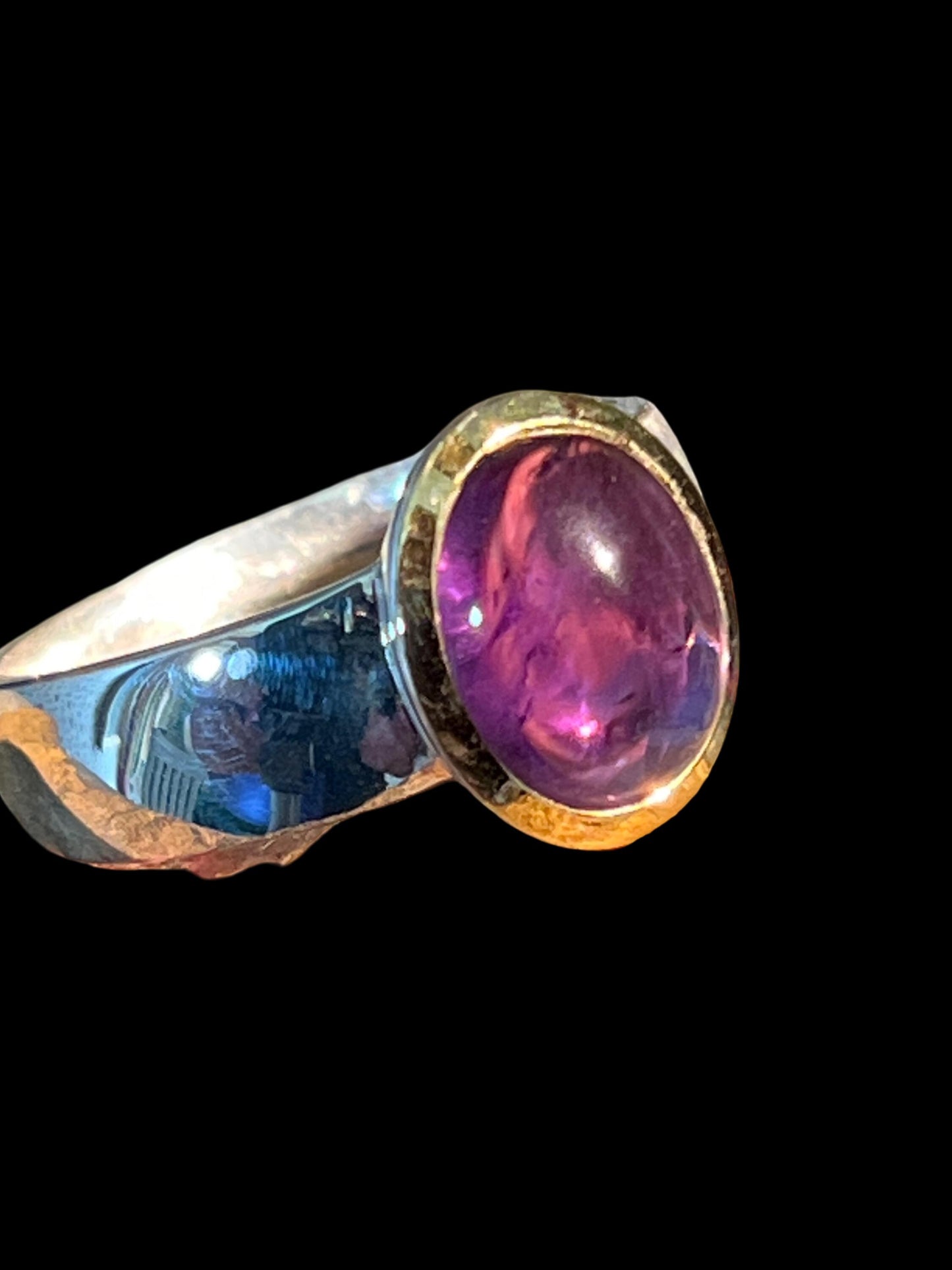 Violett Phantasie Ring in Silber mit teilvergoldeter Fassung