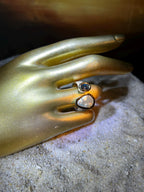 Indigoturmalin mit Barockperle Sterling Silberring Goldvermeil 5micron deutsche Qualitätsarbeit
