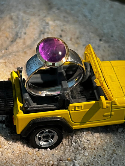 Violett Phantasie Ring in Silber mit teilvergoldeter Fassung