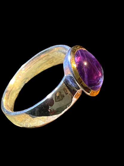 Violett Phantasie Ring in Silber mit teilvergoldeter Fassung