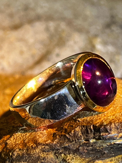 Violett Phantasie Ring in Silber mit teilvergoldeter Fassung
