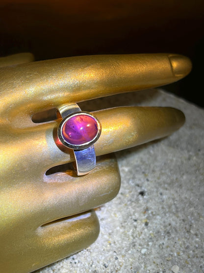Violett Phantasie Ring in Silber mit teilvergoldeter Fassung