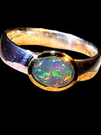 Schwarzopal aus New South Wales 18kt Goldvermeilfassun Sterlingsilberring deutsche Qualität