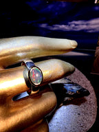 Schwarzopal aus New South Wales 18kt Goldvermeilfassun Sterlingsilberring deutsche Qualität