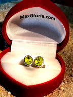 Natürliche Peridot Ohrstecker in Sterling Silber