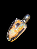 Boulder Opal Naturstrucktur Anhänger in Sterlingsilber