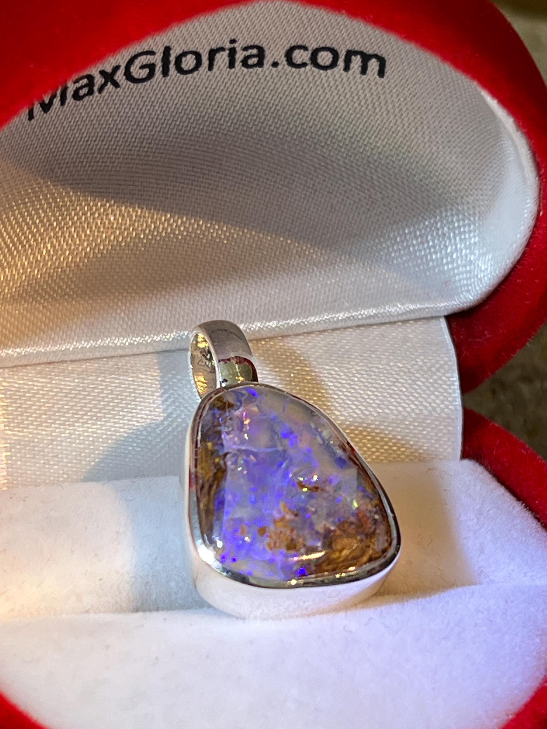 Opalviolett Kristallanhänger in Sterlingsilber