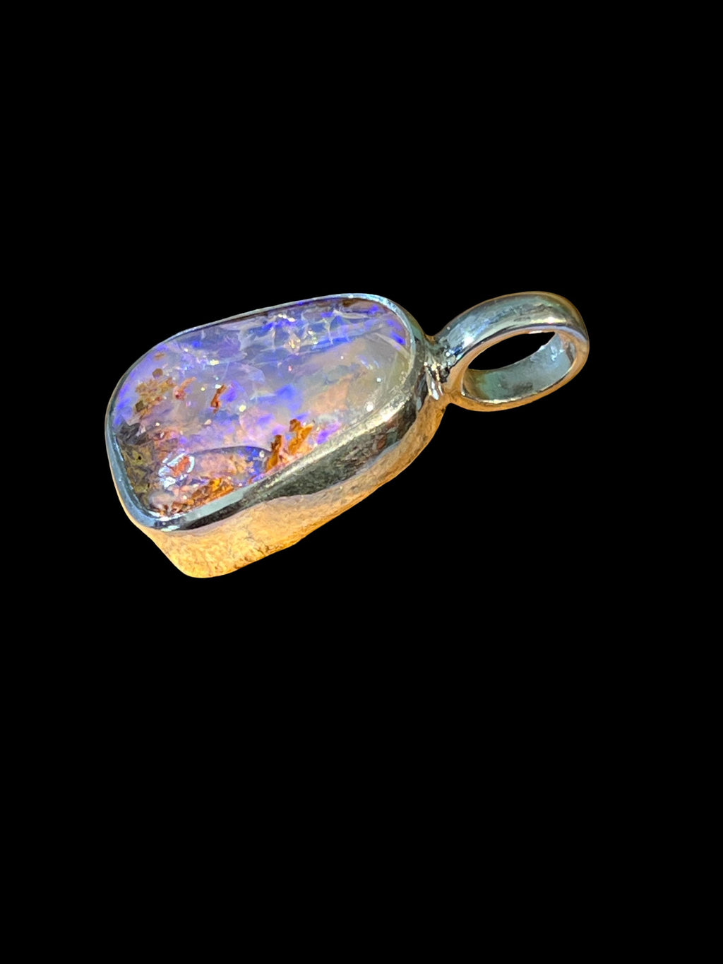Opalviolett Kristallanhänger in Sterlingsilber