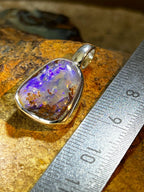 Opalviolett Kristallanhänger in Sterlingsilber
