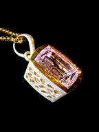 Kunzit Tagespreis  in magisch Pink 18kt Goldvermeil Sterlingsilber Kette vergoldet deutsche Handarbeit