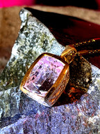 Kunzit Tagespreis  in magisch Pink 18kt Goldvermeil Sterlingsilber Kette vergoldet deutsche Handarbeit
