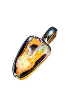 Boulder Opal Naturstrucktur Anhänger in Sterlingsilber