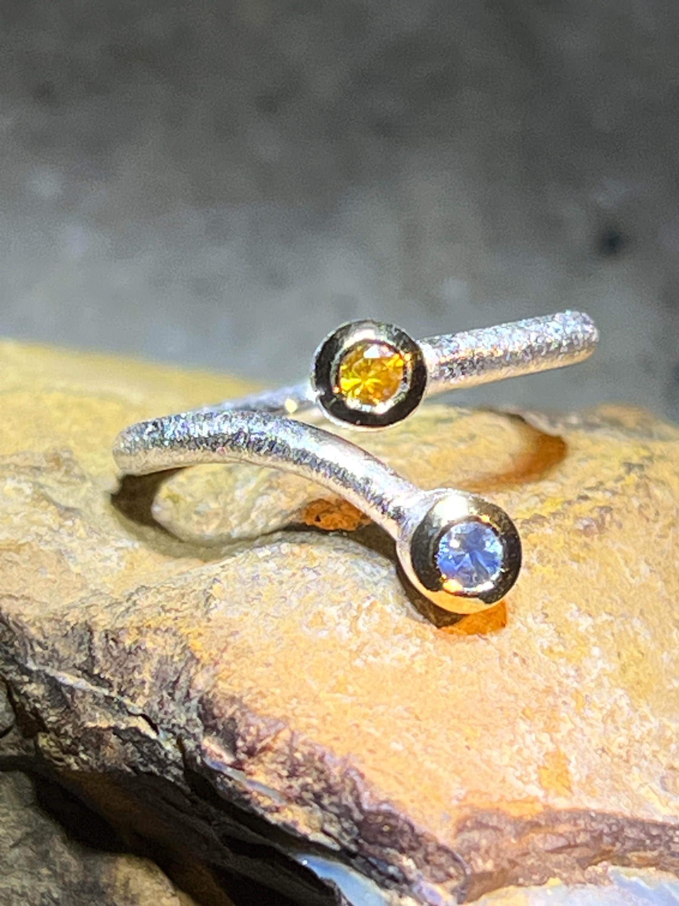 Tansanit und Turmalin Tagespreis  Sterling Silberring Gold Vermeil 5micron deutsche Qualitätsarbeit
