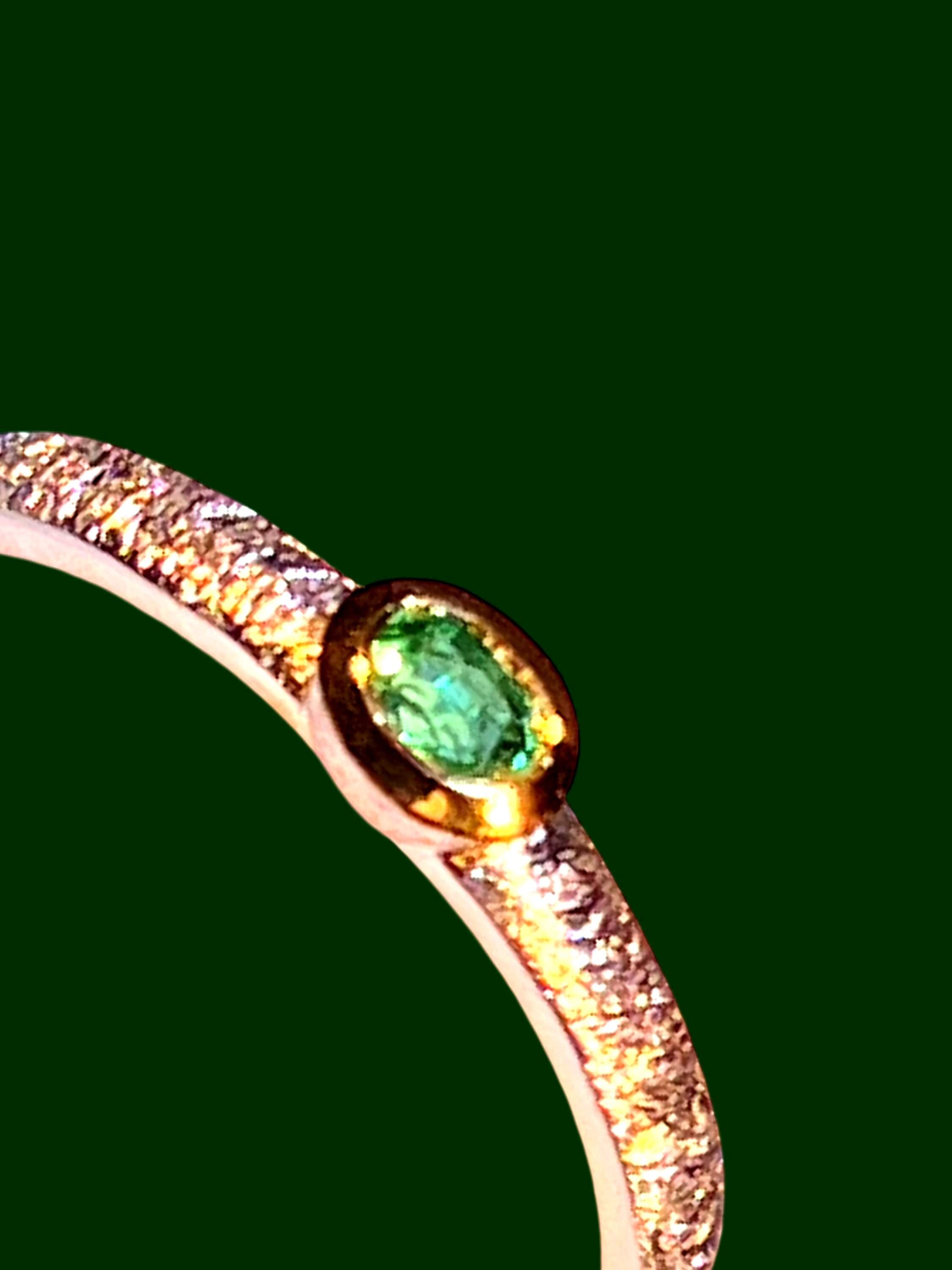 Smaragd Tagespreis Sterling Silberring Goldvermeil Fassung 5micron deutsche Qualitätsarbeit