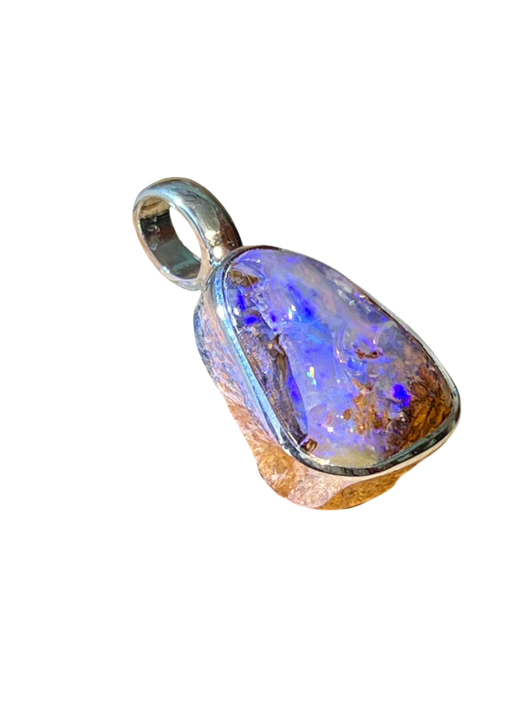 Opalviolett Kristallanhänger in Sterlingsilber