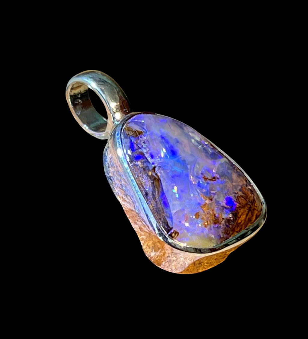 Opalviolett Kristallanhänger in Sterlingsilber