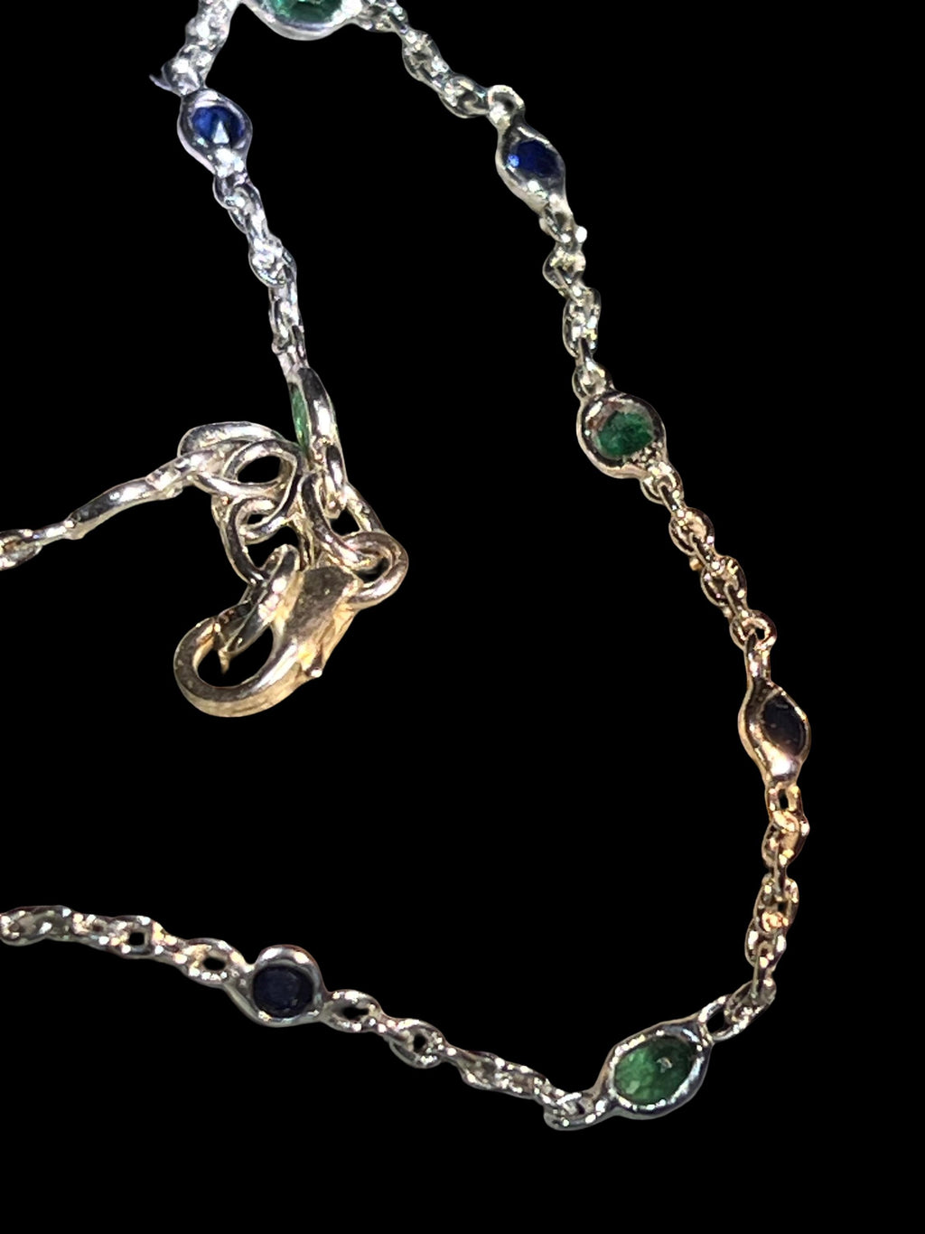Smaragd und Saphire im Sterlingsilber Armband