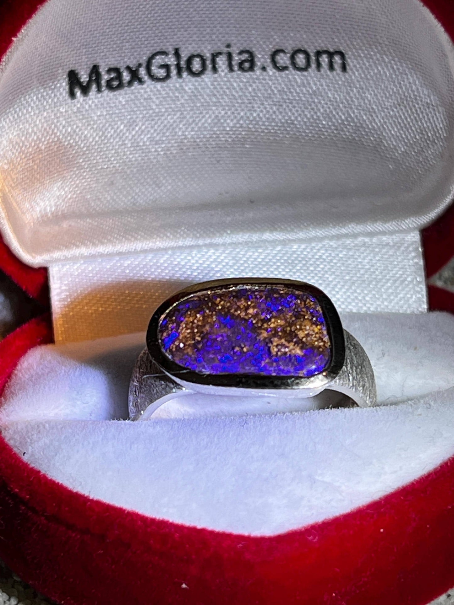 Queensland Opal in 18kt Goldvermeil Fassung im Sterlingsilber Ring