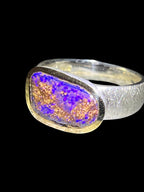 Queensland OpalTagespreis  in 18kt Goldvermeil Fassung im Sterlingsilber Ring