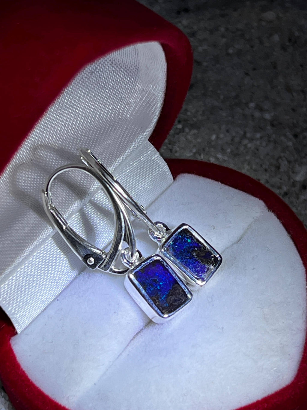 Boulder Opal Tagespreis  Sterlingsilber Ohrringe deutsche Qualitätsarbeit