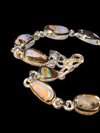 Australische Märchenbilder Boulder Opal Sterlingsilber Armband Goldvermeil Fassung 5micron deutsche Handarbeit